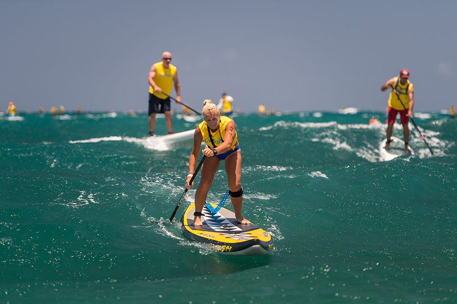 Jo Hamilton Vale SUP racing in Maui