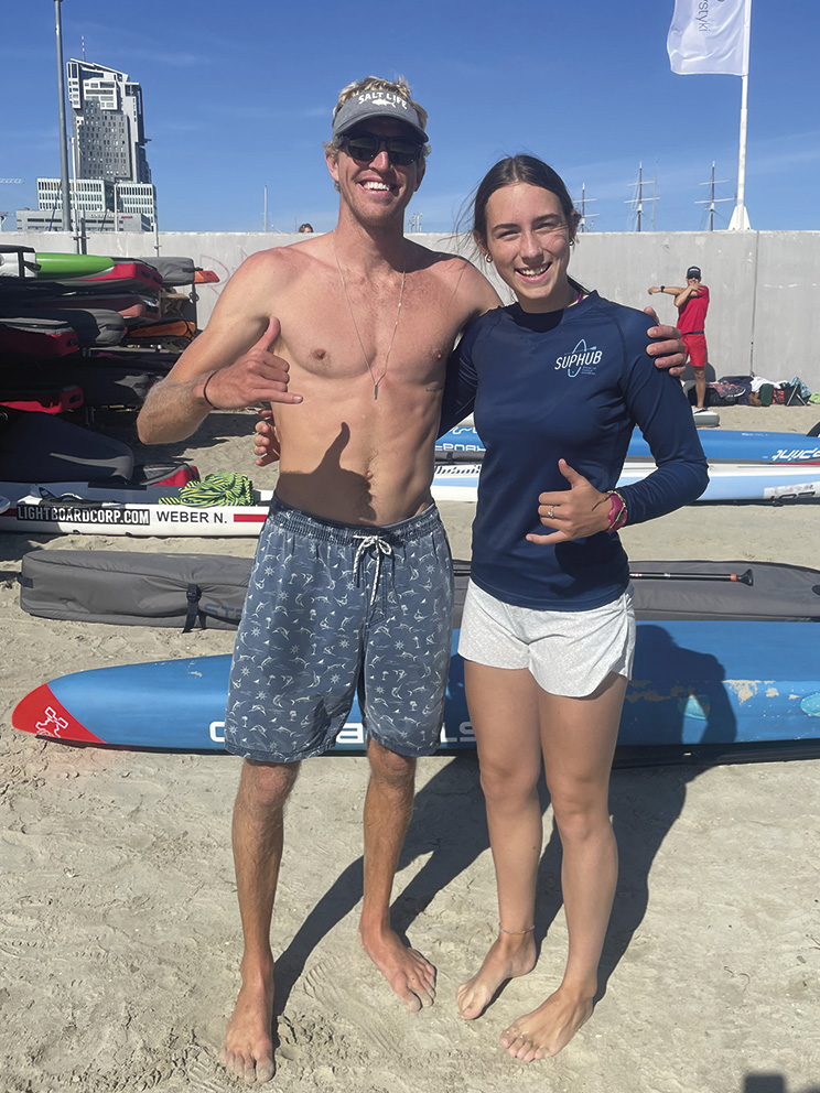 Meeting World Champ Connor Baxter at the ICFs. Photo: SUP Hub