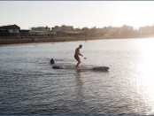 Move the board exclusively with your feet to engage lower body